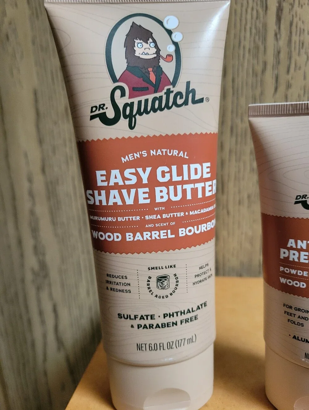 DR SQUATCH WOOD BARREL BOURBON Easy Glide Shave Butter & Anti-Chafing Deodorant